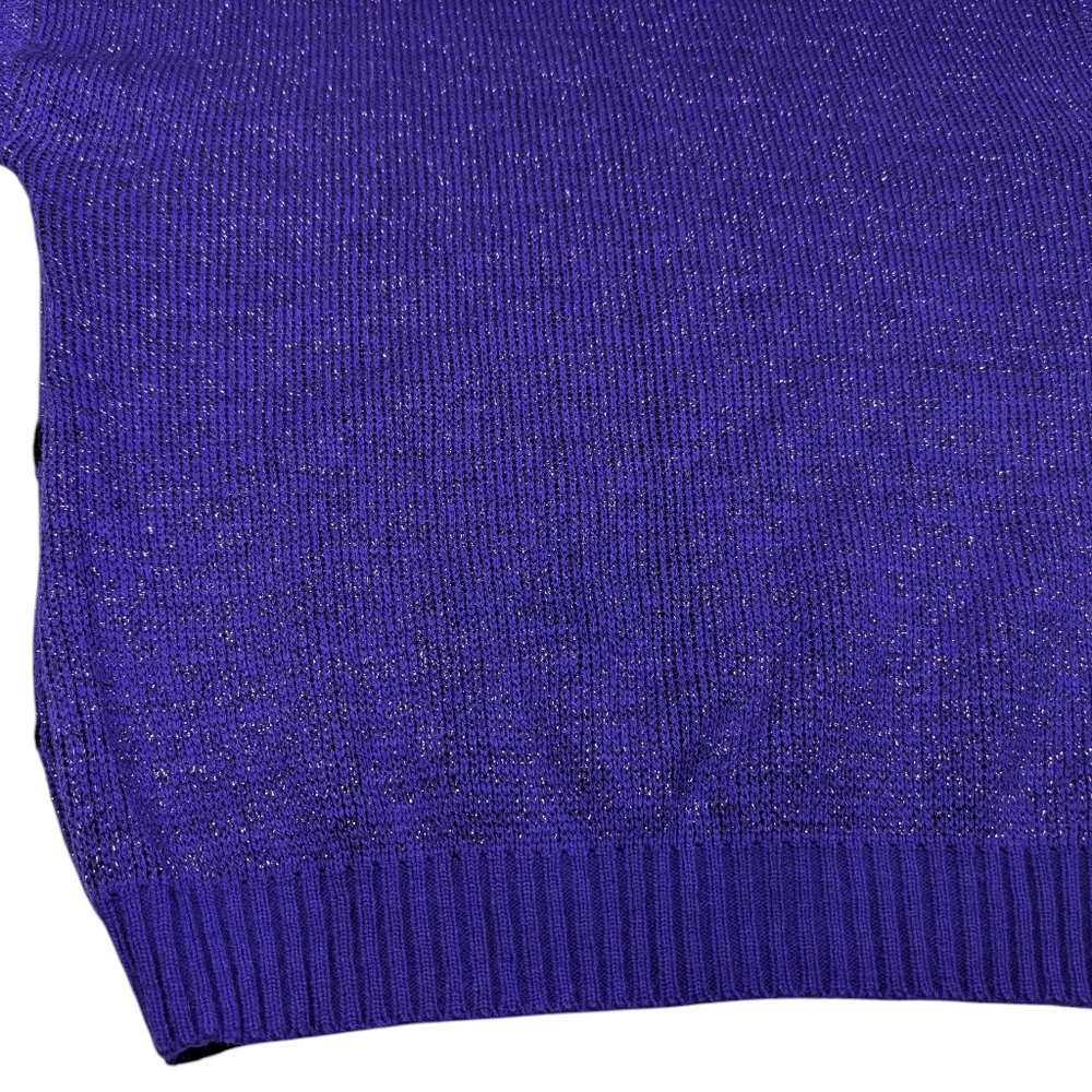 Vintage purple/metallic sweater W black geometric. Centennial Knits Ltd. Lg - Picture 12 of 14